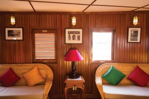 Colourful cabin on board RV Mekong ship